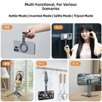 Penyangga Meja Lipat Aluminium 3-in-1 dengan Magnet untuk Smartphone, Tablet, Notebook, Aksesori Workstation yang Dapat Disesuaikan Multi Sudut