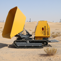Mini-dumper sur chenilles KUUGAO homologué CE, alimenté au diesel/essence, moteur Briggs&Stratton 13,5 CV, godet de 594 dm³, chargeur sur chenilles 1200 kg