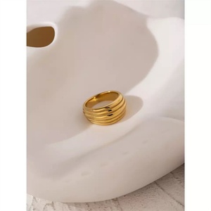 Anillos Gruesos de Acero Inoxidable Chapados en Oro Personalizados a Precio de Fábrica para Mujer - Product Image 2