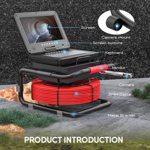 Gamwater F910DJKRC23-50M Système d'inspection interne de canalisations industrielles avec caméra d'égout à grand écran HD 1080p de 10 pouces, 512 Hz, 23 mm - Product Image 6