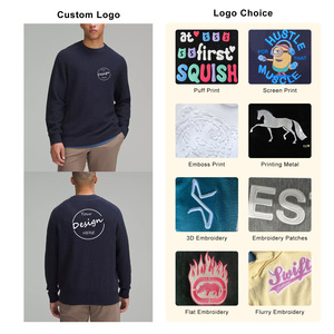 OEM <span class=keywords><strong>maglia</strong></span> di <span class=keywords><strong>cotone</strong></span> pesante oversize <span class=keywords><strong>maglia</strong></span> <span class=keywords><strong>nera</strong></span> girocollo per gli uomini ricamo Logo maglione personalizzato per gli uomini - Product Image 5