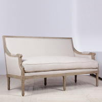 französischer Country-Stil massives Eichenleinen Stoffsofa modernes klassisches europäisches Wohnzimmer Esszimmer Heimmöbel Villen Sofabett