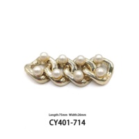 Boucles de chaussures en or rose, 6 styles, chaîne longue, perles émaillées, clips de chaussures à maillons cubains, accessoires pour sandales, vente en gros