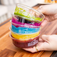 Logo personnalisé transparent épaissi 8oz 12oz 16oz 24oz Bol jetable en plastique pour smoothie yaourt Bol à salade Slash Acai avec couvercle