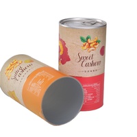 Tube en papier droit de qualité alimentaire pour aliments pour animaux de compagnie/Nutrition/noix/noix de cajou/graines de melon, boîtes en papier avec couvercle en aluminium
