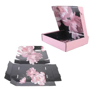Custom Logo Corrugated Shipping Boxes Tray Type Mailing Apparel Boxes Foldable Folders Appropriate Clothes Apparel Packaging