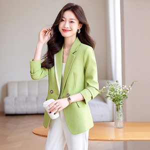 Women's Blazer Green Spring Autumn 2025 New Style Elegant Waist Cinching Anti Wrinkle Worsted Fabric - Product Image 4