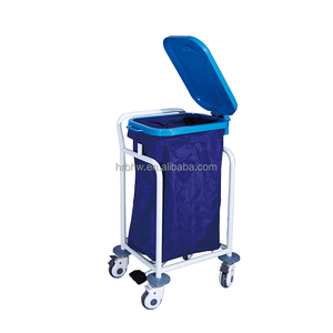 अस्पताल के लिए अस्पताल के फर्नीचर दो बैग चिकित्सा अपशिष्ट परिवहन ट्राली - Product Image 6