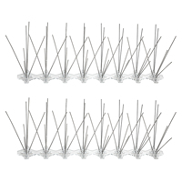 Piques anti-oiseaux en acier inoxydable 304 avec base en plastique, répulsif pour oiseaux, piques de clôture anti-pigeons, anti-escalade, lutte antiparasitaire extérieure