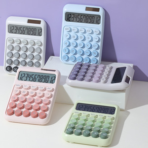 Sokhug Desk Calculator 12 Digit Office Calculators With Large Display Dual Solar Power Battery Recessed Big Button Calculator Office Home School