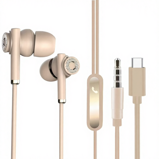 2025 New Wired In-Ear Headphones with 3.5mm Connector Plastic & TPE Material High Sound Quality Hands-free Earphones