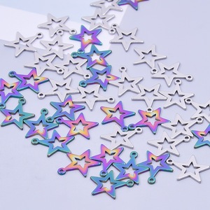 Pendentifs étoile à cinq branches en acier inoxydable, plaqués sous vide, boucles d'oreilles sept couleurs, accessoires de bijoux DIY - Product Image 3