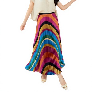 <b>Women's</b> Navy Blue Denim A-Line Mid-Calf Elastic Waist Bohemian Ruffle Non-Stretch Spring 240g <b>Skirt</b> - Product Image 3
