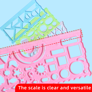 Juego <span class=keywords><strong>de</strong></span> 4 Reglas Geométricas <span class=keywords><strong>de</strong></span> Plástico <span class=keywords><strong>Plantillas</strong></span> <span class=keywords><strong>de</strong></span> Dibujo Multiforma Útiles Escolares para Niños - Product Image 5