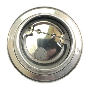 Grille de ventilation externe en acier inoxydable avec volet anti-retour, capot d'évacuation à lame mobile, finition miroir/brossée, design graphique - Product Image 5