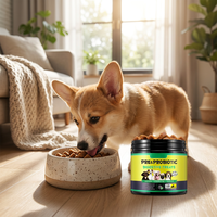 Probiotiques pour chiens pour stomac sensible et santé digestive canine, 120 comprimés à mâcher prébiotiques saveur canard avec enzymes, friandises à la citrouille