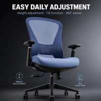 Chaise ergonomique en maille pour la maison et le bureau, pivotante à 360°, chaise de bureau pour ordinateur