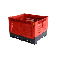 Boîte en plastique pliable à 4 voies à simple face pour palette européenne robuste pour le stockage des fruits et légumes