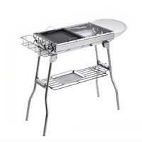 Barbecue portable en acier inoxydable, petit barbecue pliable pour le camping, au charbon de bois, pour rôtir la viande en plein air
