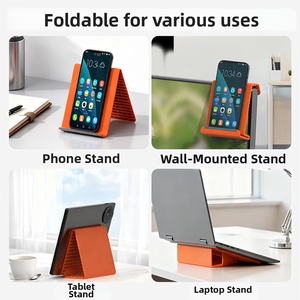 Support de téléphone et tablette pliable en silicone flexible BLS-070, support multi-angles antidérapant, léger, pour voyages, bureau, maison - Product Image 3
