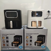 Friteuse à air 10L sans huile, four à air chaud, cuisinière saine avec préréglages, écran tactile LCD numérique, fenêtre visuelle, panier antiadhésif