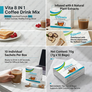 Café instantané naturel 8-en-1 aromatisé, marque privée OEM, vente promotionnelle, produit très demandé - Product Image 5