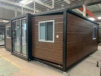 Conteneur habitable extensible économique de 20 pieds et 40 pieds, pour usage scolaire ou commercial, 2 à 5 chambres, étanche, mobile, préfabriqué, en panneaux sandwich d'acier, moderne