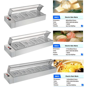 Coperchio di vetro elettrico da tavolo commerciale Bain Marie per <span class=keywords><strong>attrezzatura</strong></span> da Catering - Product Image 4