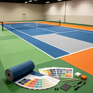 พื้นยางสำหรับสนามบาสเกตบอลและแพดเดิลเทนนิสกลางแจ้ง ยี่ห้อ Inolp คุณภาพระดับพาณิชย์ ใช้งานได้ดี ทำความสะอาดง่าย - Product Image 5