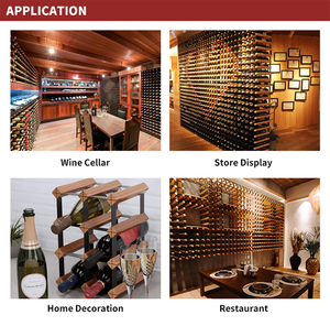 Estante de vino de piso Soporte de exhibición Almacenamiento Estante de botellas de vino de madera Estante de vino de madera modular apilable - Product Image 5