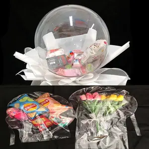 Ballon à bulles transparent de 30 pouces et 20cm de large ouverture, ballon bobo pré-étiré pour farce, cadeaux, fleurs et collations