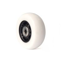 76*28mm blanc PU roues enfants 360 rotatif Scooter électrique fou chariot fou chariot roulette roue