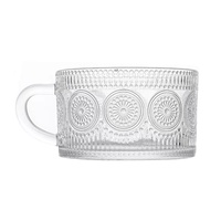 En gros Vintage Tournesol En Relief Verre Café Thé Jus De Lait Tasse Gobelet avec Poignée pour le Petit Déjeuner