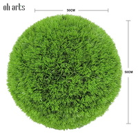 Boule d'herbe de plante artificielle résistante aux UV de 50cm de OH Arts de vente chaude pour la boule d'herbe de décoration suspendue par plafond d'intérieur et d'extérieur