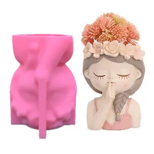 Boo vaso de resina forma para meninas, vaso de flores em formato de flor, recipiente de decoração para casa, jardim, escritório e decoração