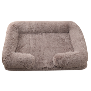 Customized Anti-Slip Donut Dog Bed with Washable Removable Cover Soft <b>Plush</b> Faux Fur Calming <b>Cat</b> Bed Customizable Pet Mats Pads - Product Image 1
