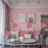 Décorations de plafond en forme de cœur en feuille d'aluminium pour mariage, Saint-Valentin, fête des mères, durables et réutilisables