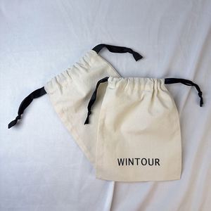 Customized Logo Biodegradable Organic Cotton <b>Pouch</b> Clothing Dust <b>Drawstring</b> Bags - Product Image 1