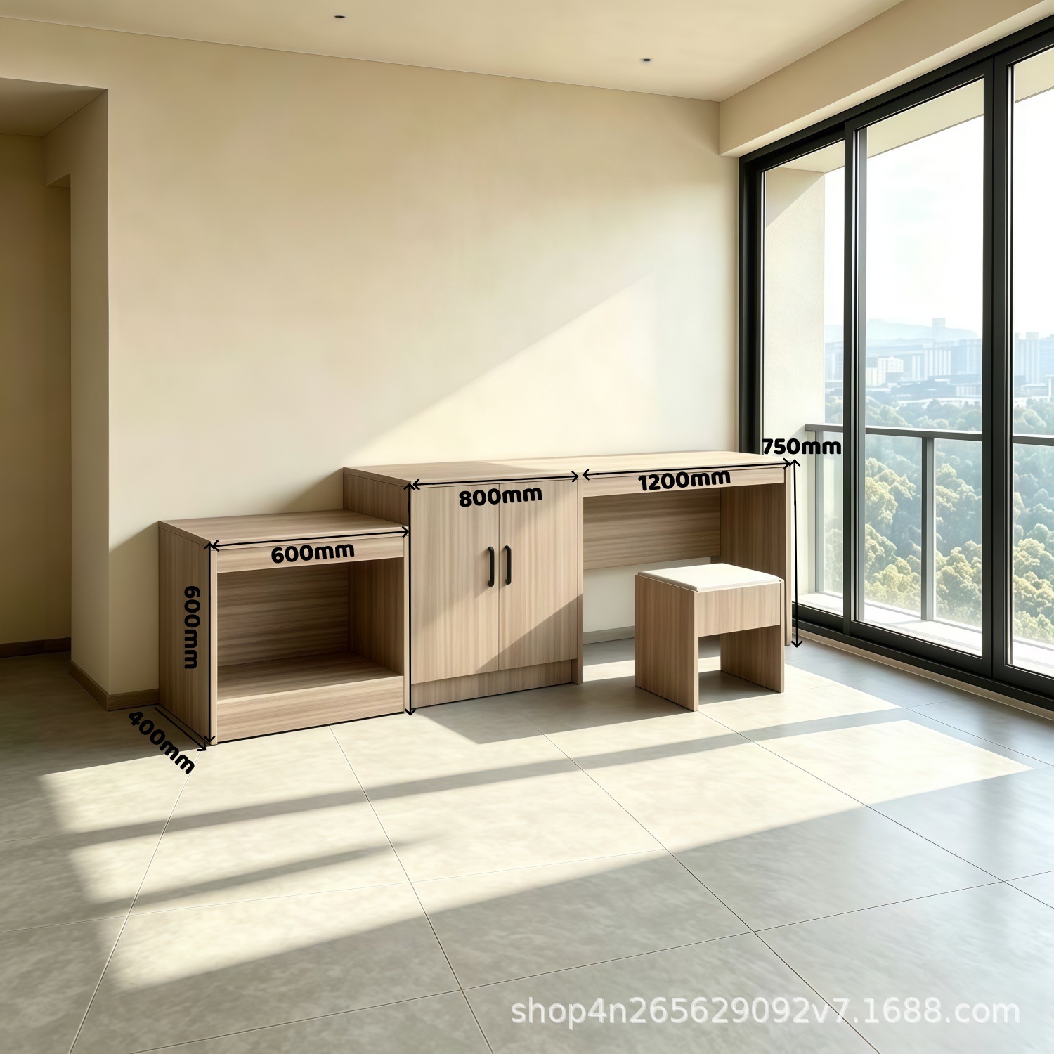 2.6-meter modular TV cabinet - T