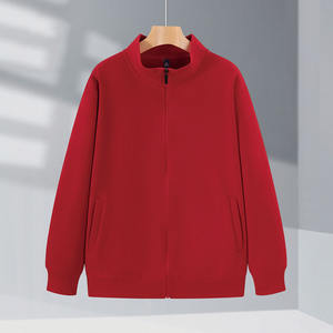 Sweatshirts unisexes à manches longues avec fermeture éclair complète pull court avec poches polaire quart fermeture éclair col montant tenues d'automne vêtements - Product Image 2