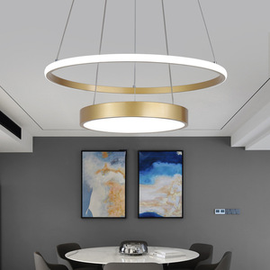 Modern Gold Stainless Steel Pendant Light LED 3500K Warm White E26 Dimmable Adjustable Height Gold Finish 5-Year <b>Chandelier</b> - Product Image 4