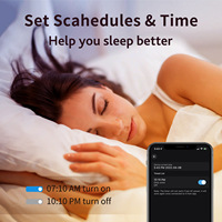 Lampe LED intelligente à intensité variable avec Wi-Fi, base en plastique E26/E27/B22, alimentation CA, revêtement mural en tissu noir, télécommande
