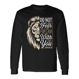 No tengas miedo, porque estoy contigo, camiseta de manga larga con diseño de león, Isaías 41:10 - Product Image 2