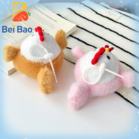 Porte-clés mini poulet kawaii, petit pendentif coq en peluche, jouet en peluche doux pour machine à griffes, ornement de sac pour enfants, en stock
