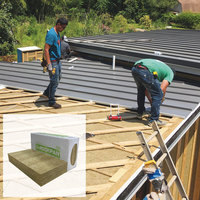 Panel de Aislamiento Térmico R4.2 Certificado por UL y ASTMC665 de UET North America, Panel de Lana de Roca Resistente al Fuego para Paredes Exteriores, 128 kg/m3