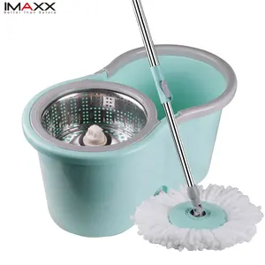 IMAXX Mop and Bucket with Wringer Set Hands Free Flat Floor Mop and Bucket Floor Cleaning for All Floor