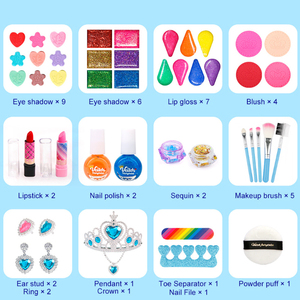 Kit para Hacer Pulseras, Estuche de Maquillaje Real para <span class=keywords><strong>Niña</strong></span> de 10 <span class=keywords><strong>Años</strong></span>, Juego de Maquillaje de Juguete No Tóxico para Niñas, Maquillaje para Bebés - Product Image 2