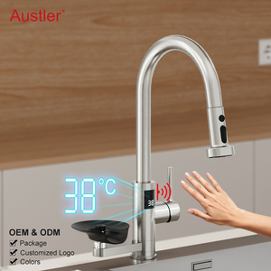 de copa de un agujero Negro mate Acero inoxidable Pulverizador extraíble Fregadero Grifo de cocina con enjuagador de vidrio - Product Image 1