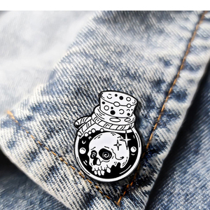 Sming pimleri Punk kafatası emaye Pin kimyasal şişe gözküresi kafatası kalp yaka rozeti korku filmi Metal broş Mini adedi - Product Image 4