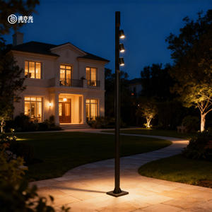 โคมไฟสวน โคมไฟภูมิทัศน์กลางแจ้ง โคมไฟเสาสูงโครงอะลูมิเนียมสำหรับชุมชน โคมไฟถนนพลังงานแสงอาทิตย์สำหรับสวนสาธารณะ ไฟ LED 3 เมตร 4 เมตร กันน้ำ - Product Image 3